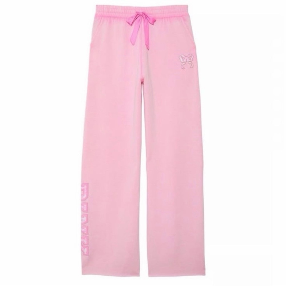 Pink x LoveShackFancy wide leg sweatpants